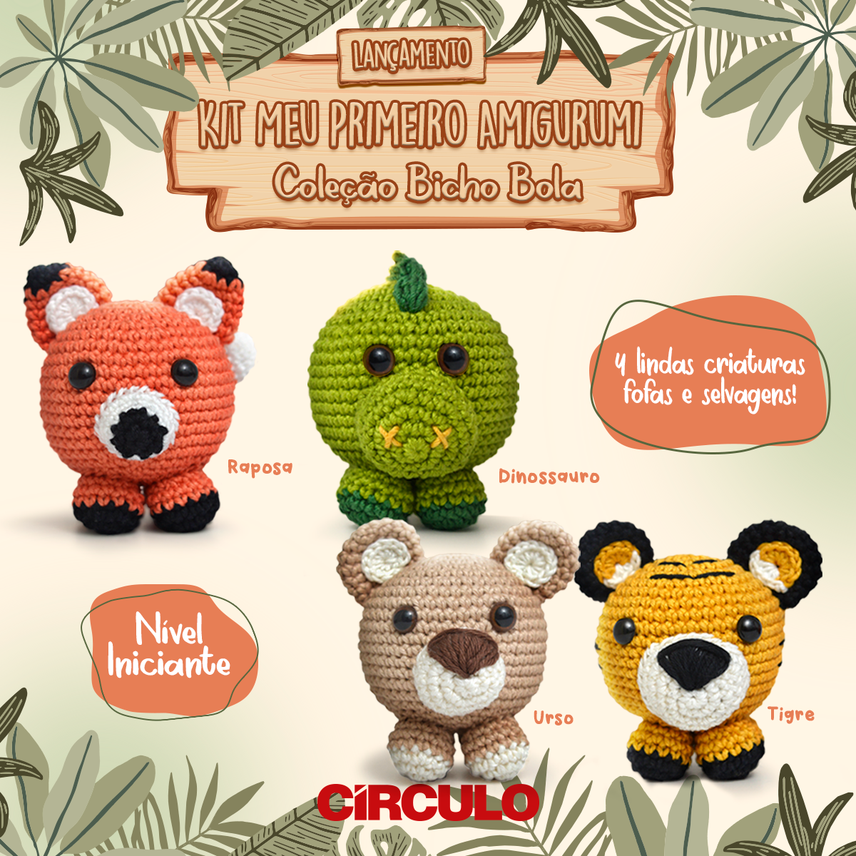 Lançamento: Kit Meu Primeiro Amigurumi - Coleção Bicho Bola